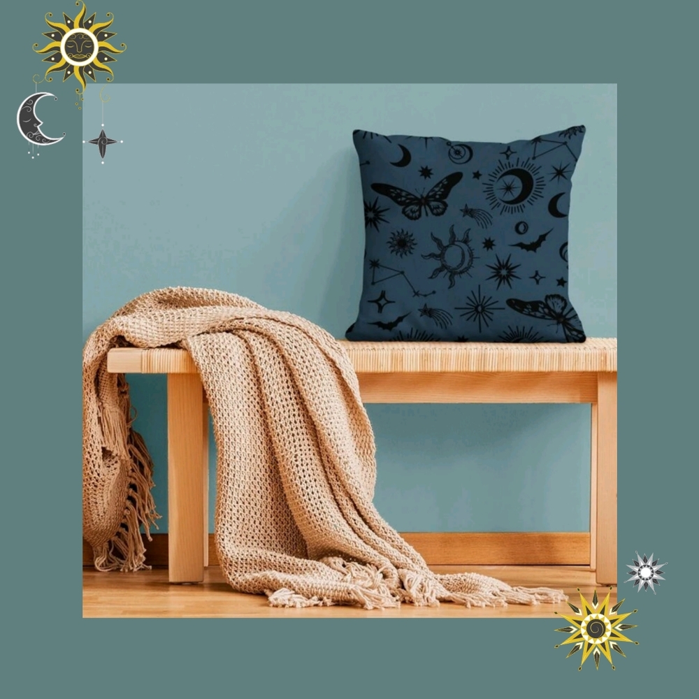 Celestial Blue Pillow Cover🌛☀️